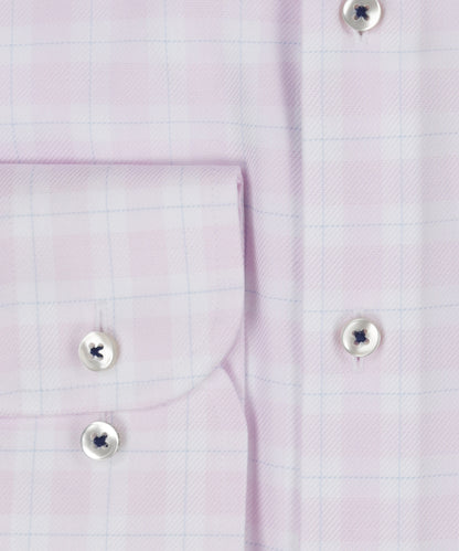 Striped shirt with a semi-spread collar | Pink