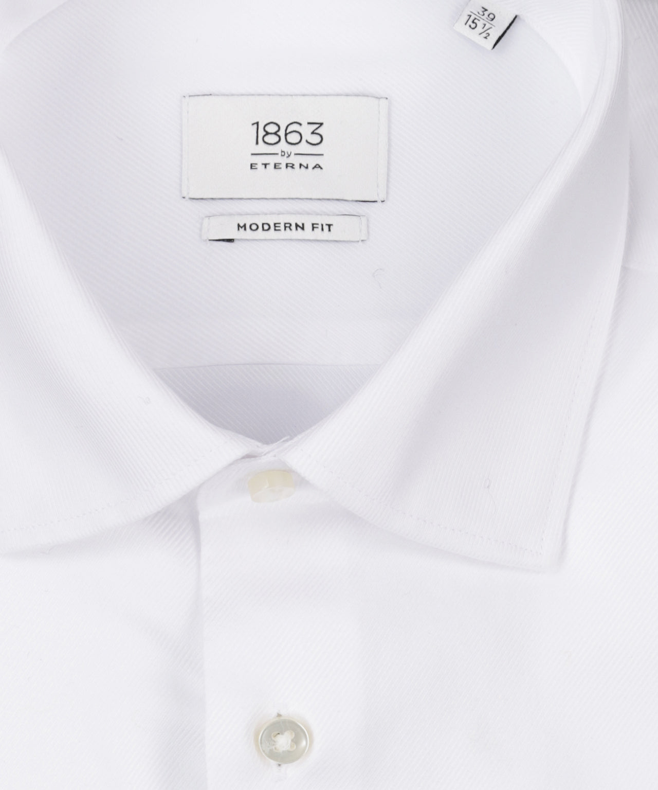Striped shirt with a semi-spread collar | White