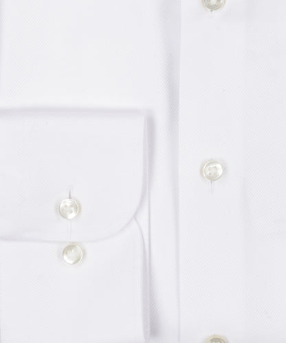 Striped shirt with a semi-spread collar | White