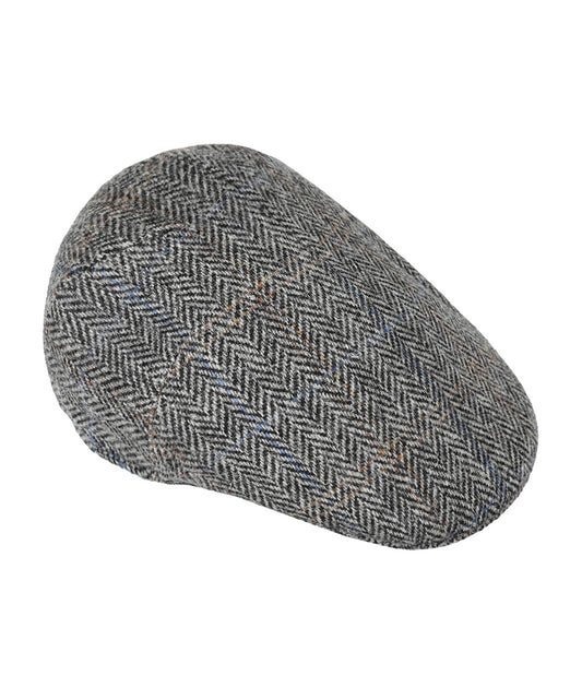 Jockey Tweed Cap | Grijs Herringbone Tweed