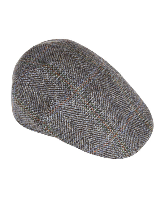 Jockey Tweed Cap | Grijs Herringbone Overcheck