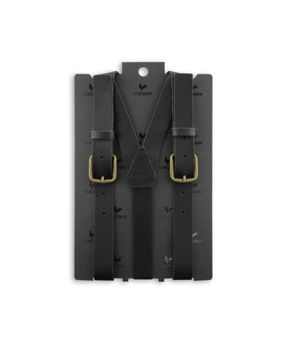 Leren Bretels 2 in 1 | Zwart