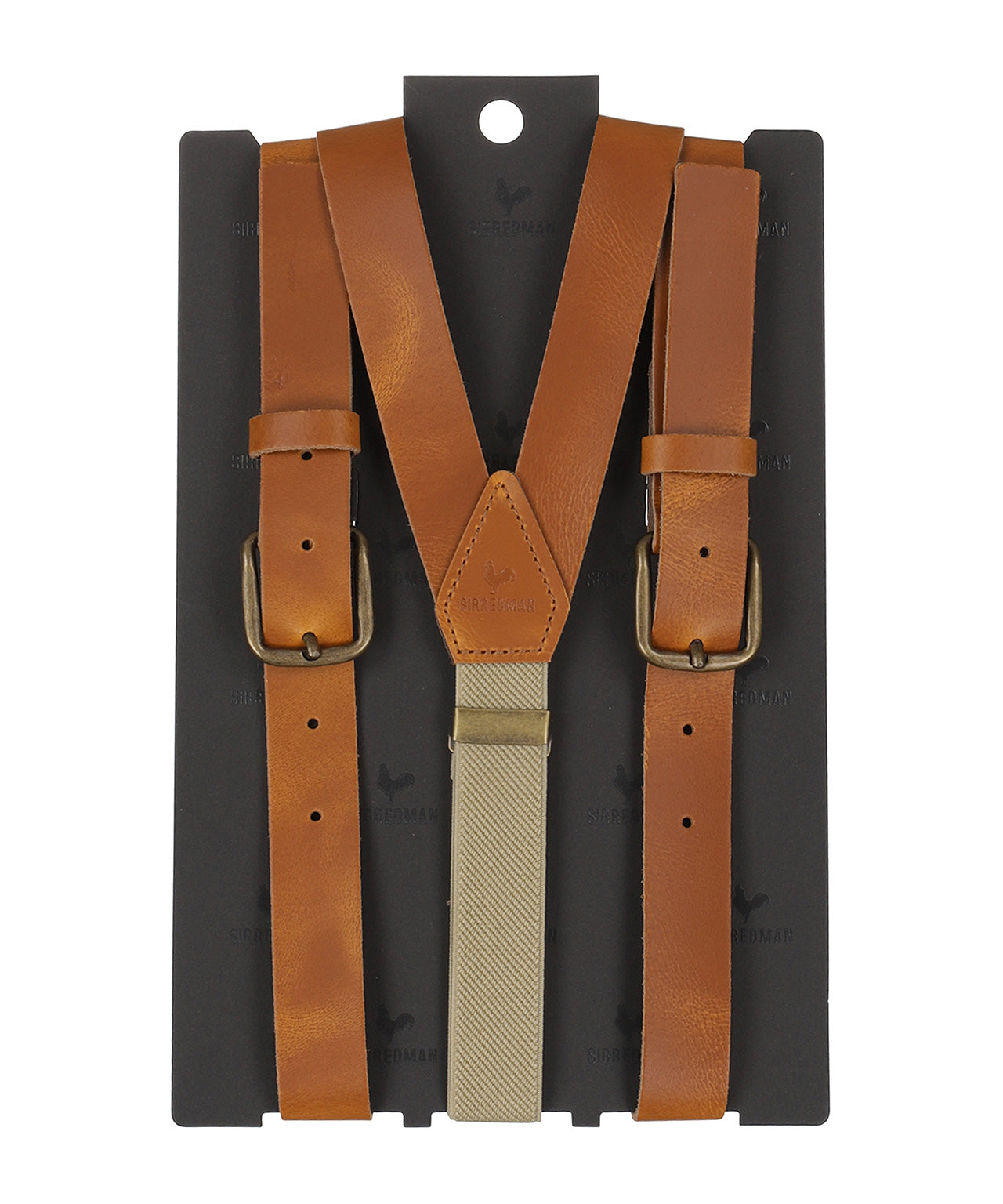 Leder-Hosenträger, 2-in-1, mit Clips und Laschen | Braun