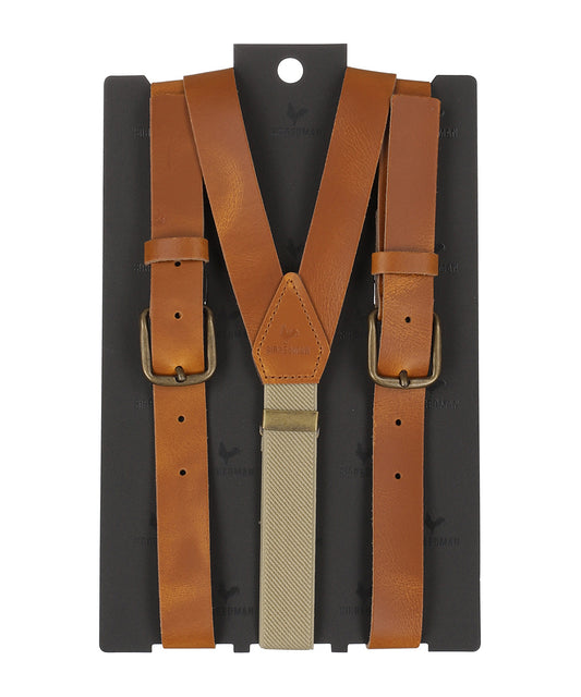 Leren Bretels 2 in 1 | Cognac