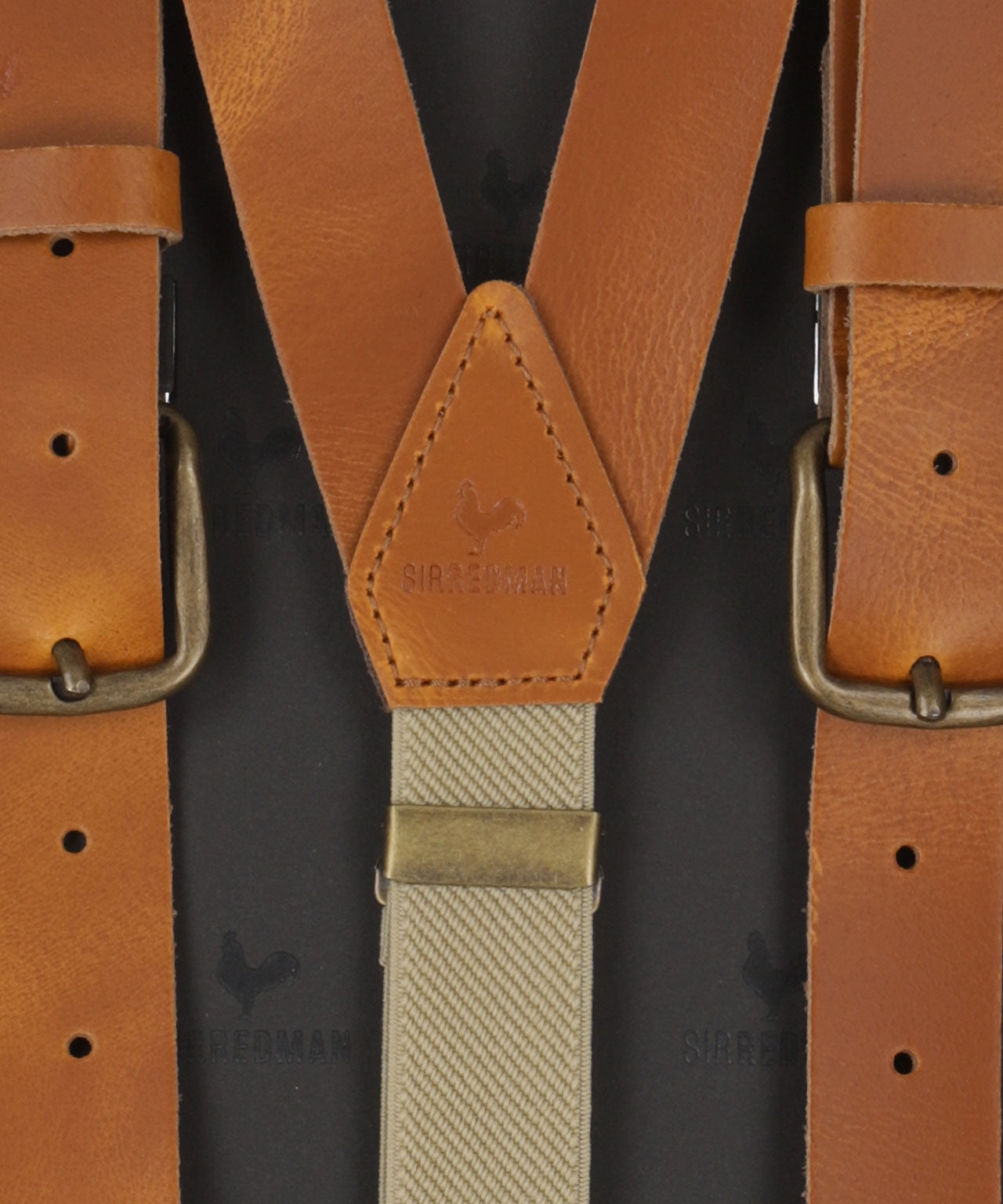 Leder-Hosenträger, 2-in-1, mit Clips und Laschen | Braun