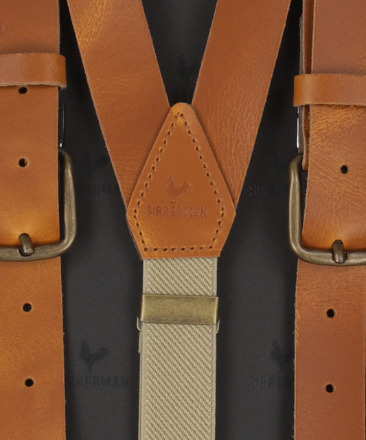 Leren Bretels 2 in 1 | Cognac