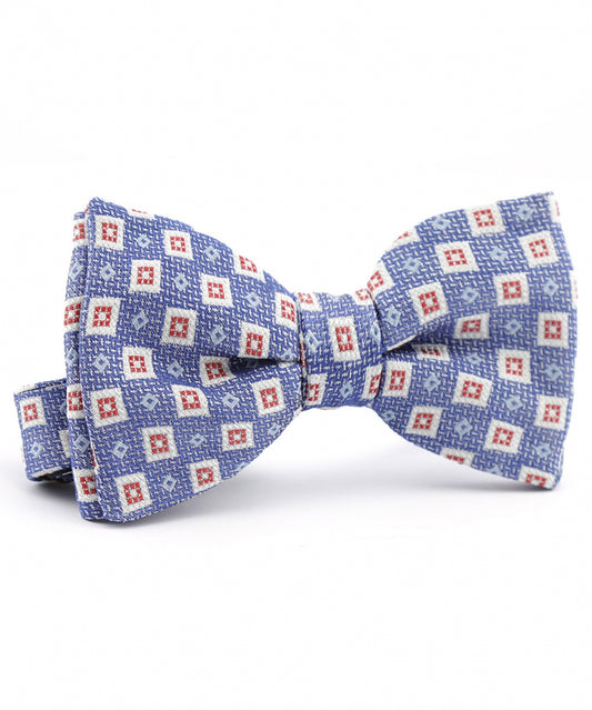 Strik zijde | Blauw Rood Print