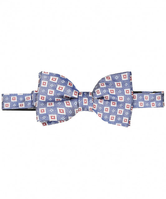 Strik zijde | Blauw Rood Print