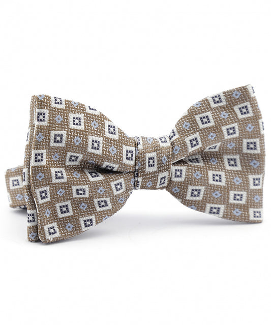 Strik zijde | Donker Beige Print