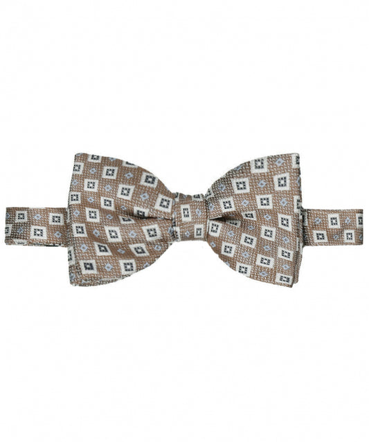 Strik zijde | Donker Beige Print