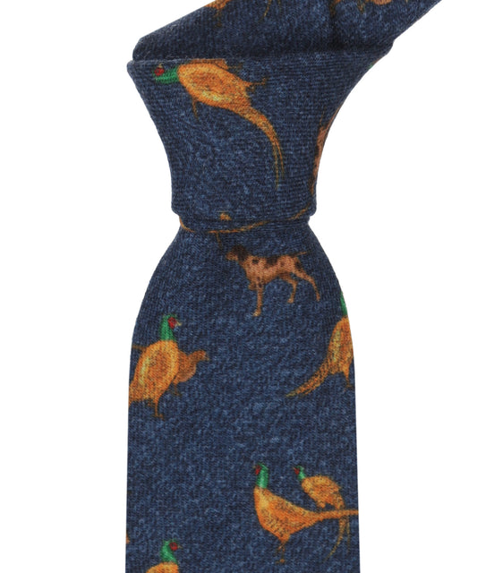 Stropdas Wol | Navy Fazant
