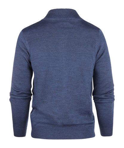 Merino Rits Vest | Blauw Melange