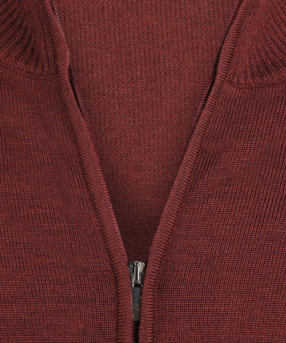 Merino-Reißverschlussweste | Rot