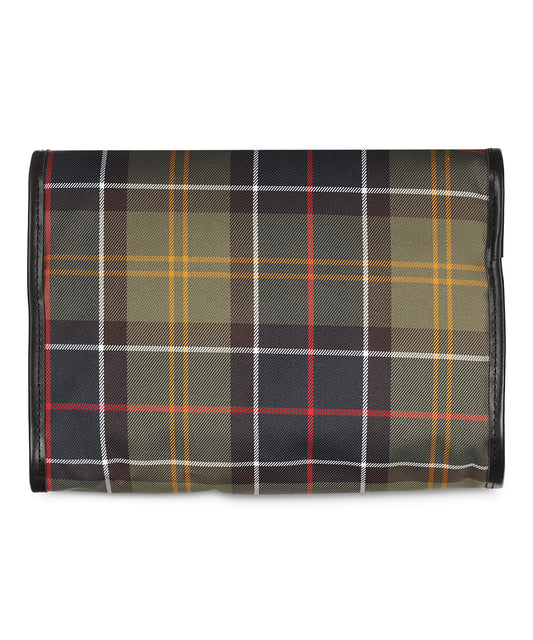 Barbour Tartan Hanging Washbag | Olive