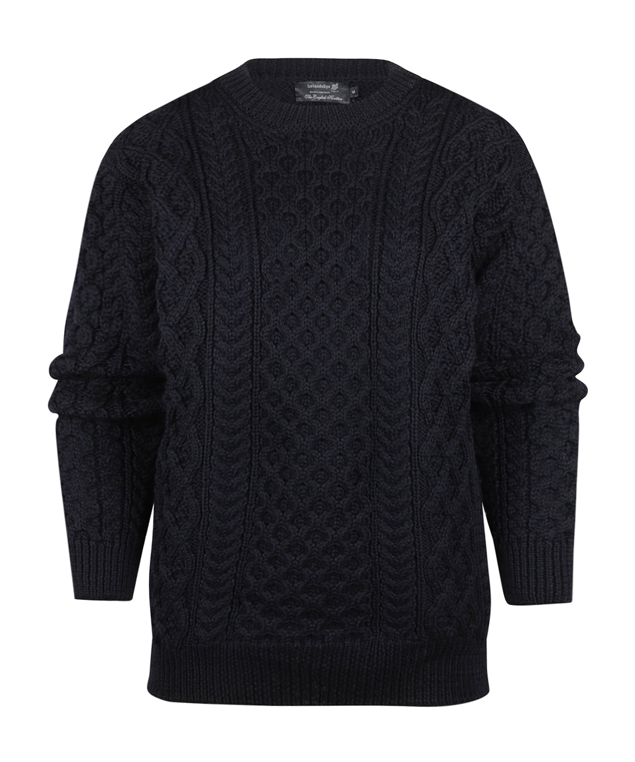 Aran Ronde Hals pullover | Navy