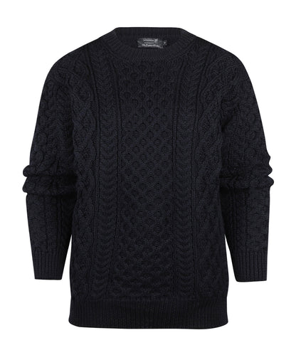 Aran Ronde Hals pullover | Navy