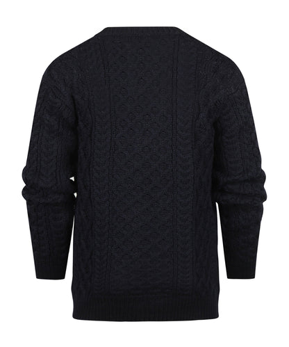 Aran Ronde Hals pullover | Navy