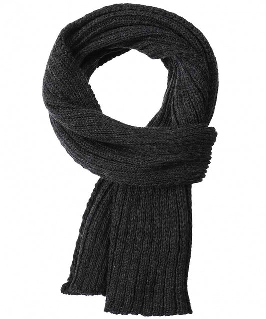 Ribbed Merino Scarf | Antraciet Grijs