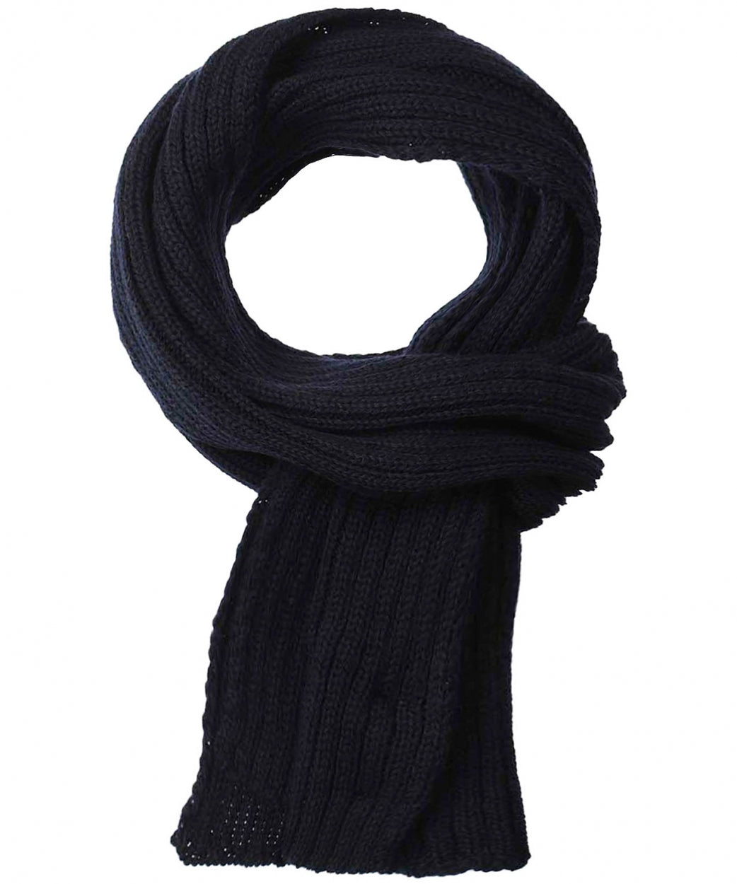 Ribbed merino scarf | Navy Blue