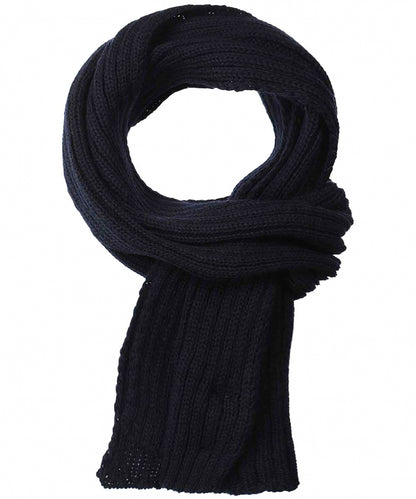 Ribbed merino scarf | Navy Blue