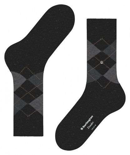 Dundee Sok | Black/Grey diamond check