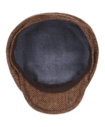 Tweed-Ballonkappe | Braun