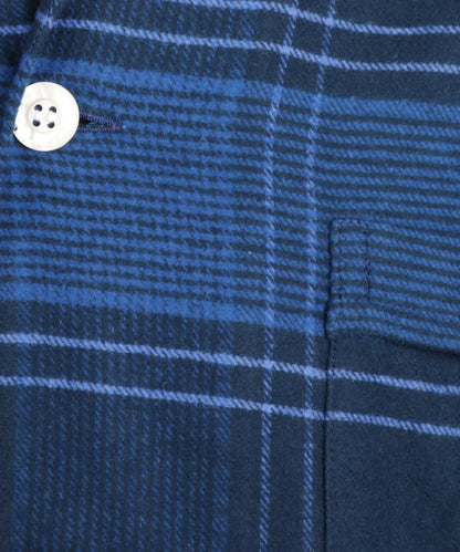 Derek Rose Flanell-Pyjama-Set | Blau