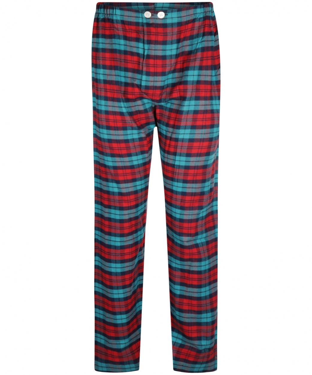 Derek Rose Flannel Pyjama | Red/Aqua check
