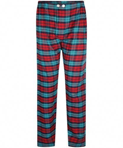 Derek Rose Flannel Pyjama | Red/Aqua check