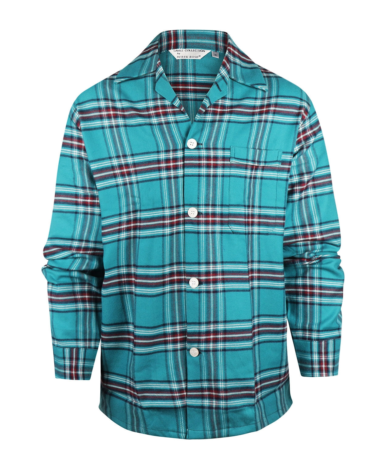 Derek Rose Flanell-Pyjama-Set | Grün