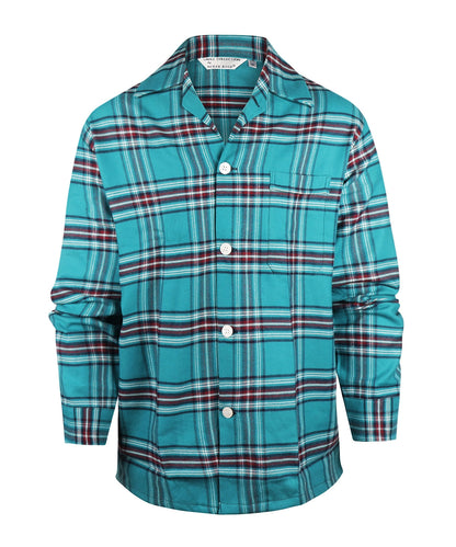 Derek Rose Flanell-Pyjama-Set | Grün