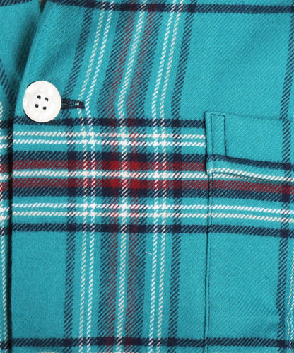 Derek Rose Flanell-Pyjama-Set | Grün