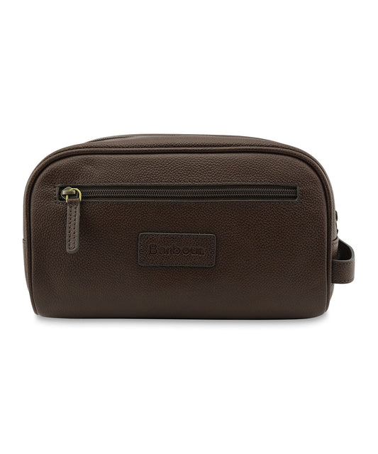 Leather Washbag | Dark Brown