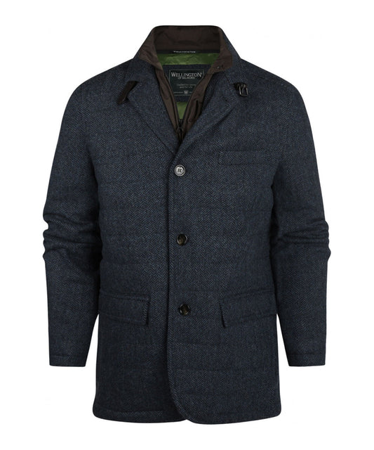 Jack Austria | Blauw melange herringbone