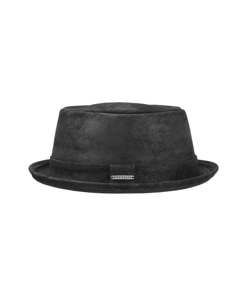 Pork Pie Pig Skin Hat | Zwart