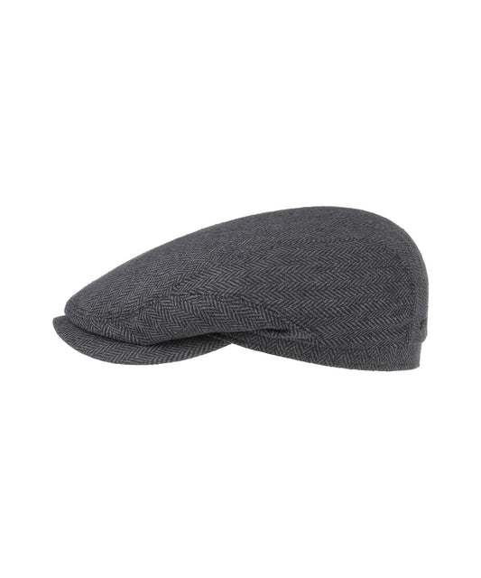 Driver Cap Silk | Donkergrijs Melange herringbone