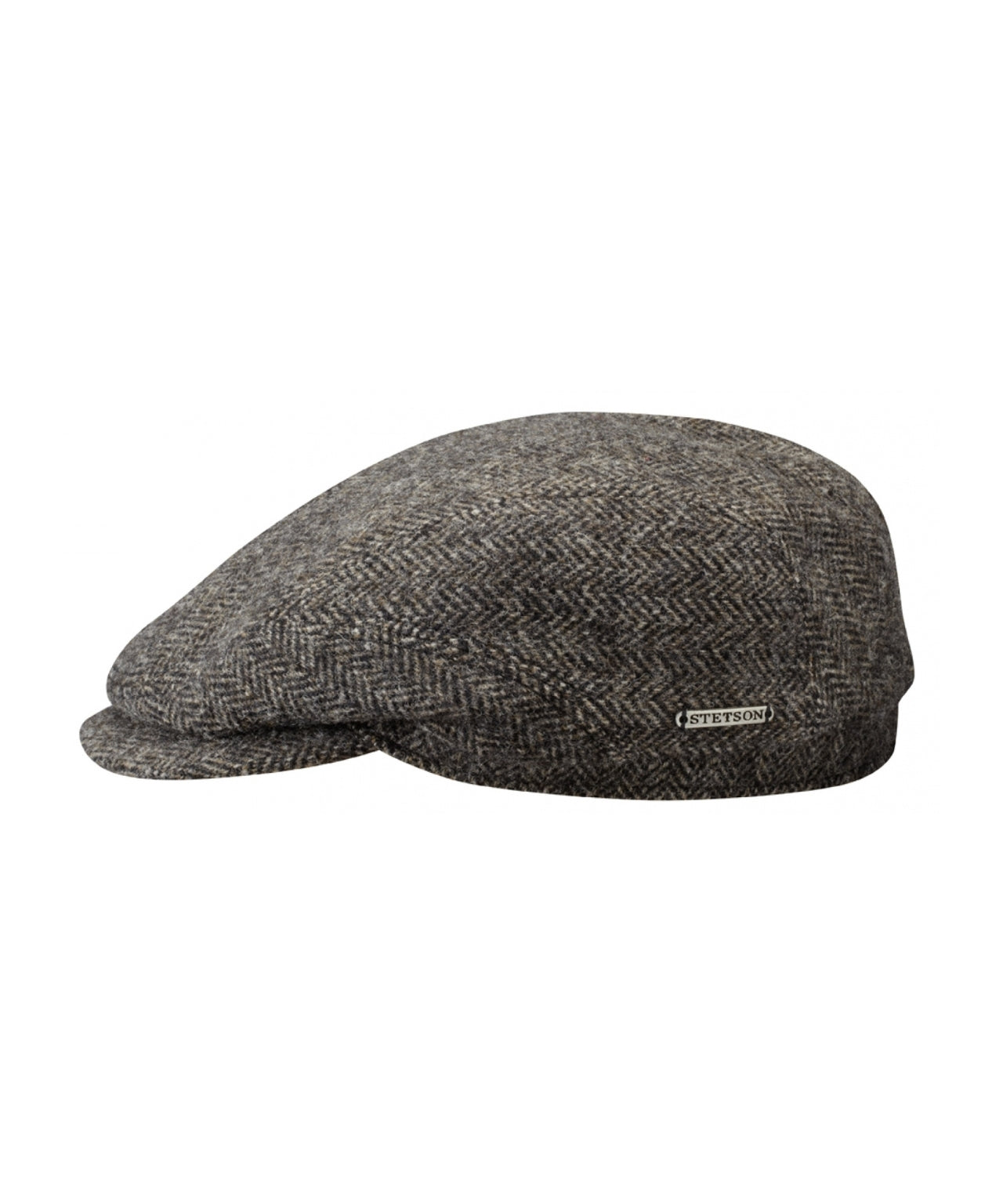 Stetson Driver Cap Fischgrätmuster | Dunkelgraues Fischgrätmuster