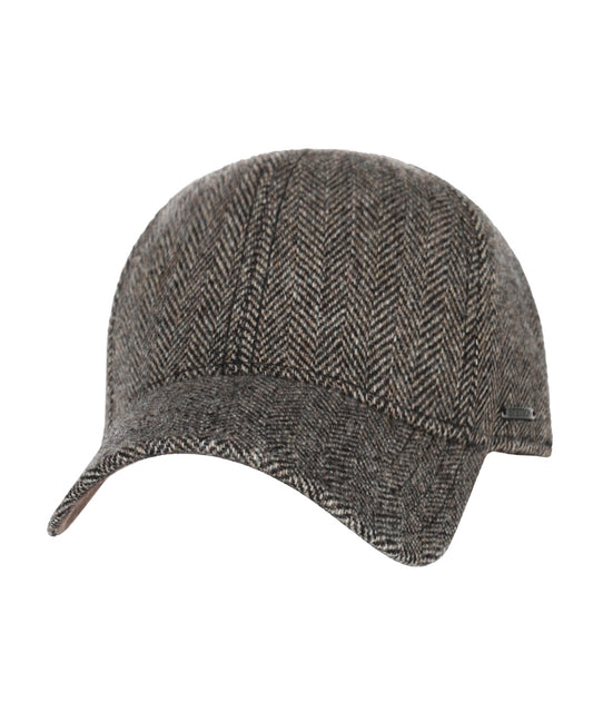Baseball Cap Wool Herringbone | Donkergrijs Herringbone
