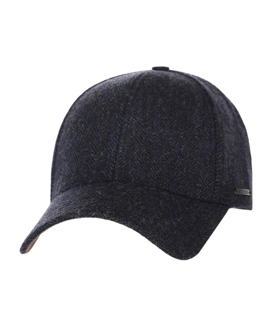 Baseball Cap Wool Herringbone | Blauw Herringbone