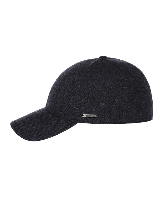 Baseball Cap Wool Herringbone | Blauw Herringbone