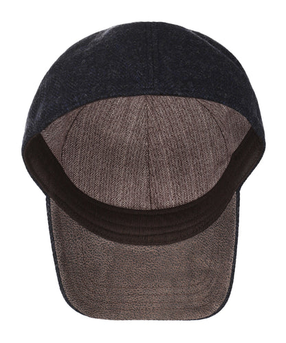 Baseball Cap Wool Herringbone | Blauw Herringbone