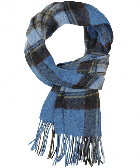 Lambswool Scarf | Blue Grey Check