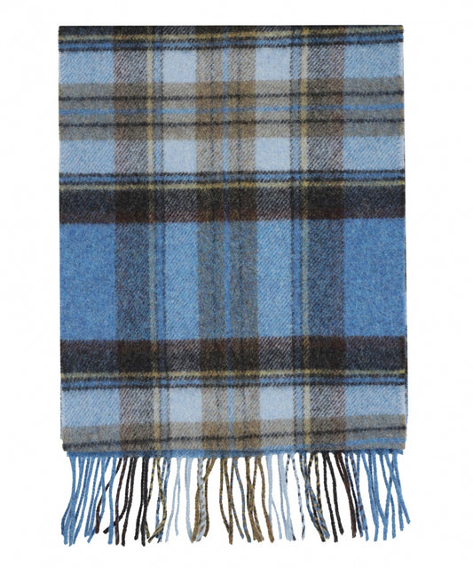 Lambswool Scarf | Blue Grey Check