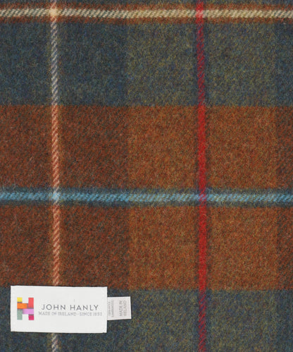Lambswool Scarf | Rust Brown Blue Red Plaid