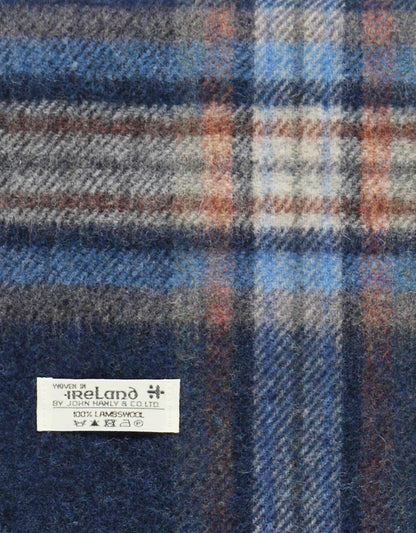 Lambswool Scarf Long | Orange Denim Check