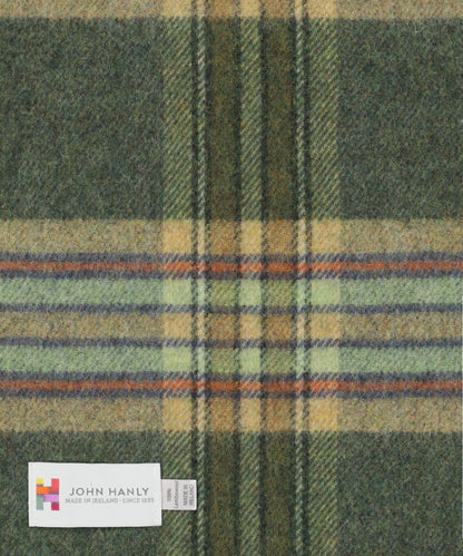 Lambswool Scarf Long | Dark Green Mint Mustard Check
