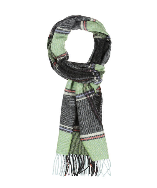 Lambswool Scarf Long | Groen ruit