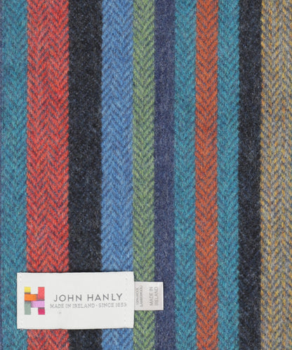 Lambswool Scarf Long | Groen Blauw Rood streep