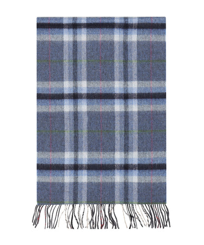 Luxuriöser Merinowollschal | Denimgrau kariert
