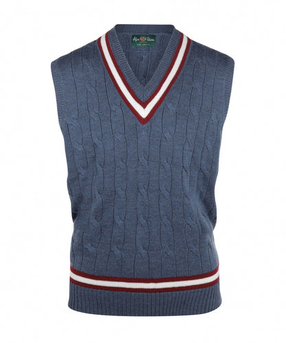 Cricket-Überwurf aus Merinowolle | Denimblau